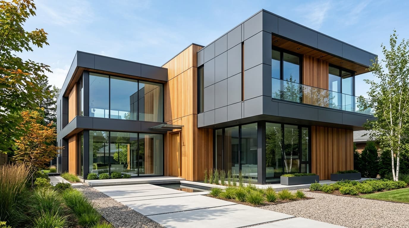 Завършена вентилирана метална фасада